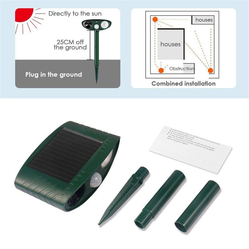 Solar Powered Ultrasonic Animal Repeller – Garden Pest & Wildlife Control