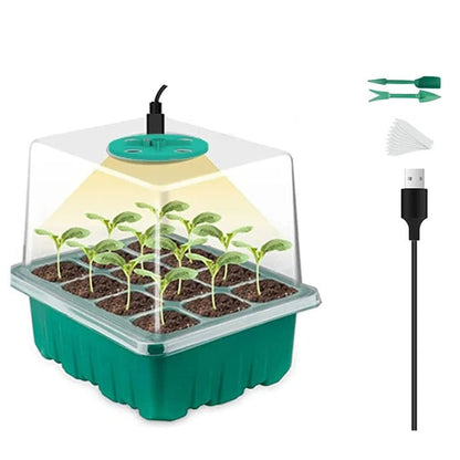 Plant Seed Starter Tray with Grow Light – Indoor Nursery Pot Germination Kit