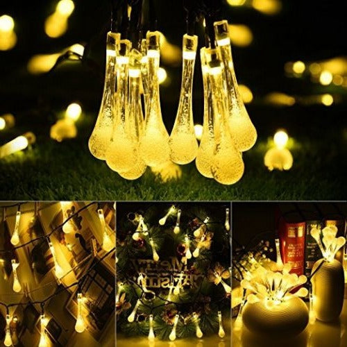 Solar Powered Outdoor String Lights – 15.7FT 20 LED Warm White Garden Lights