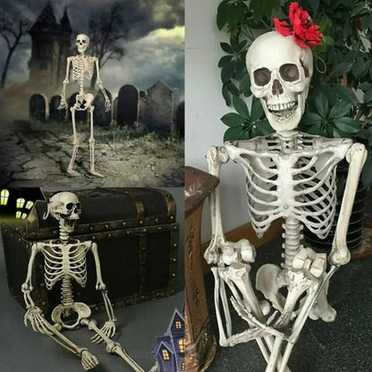 Poseable Halloween Skeleton Decoration – Creepy Full-Body Bone Prop Decor