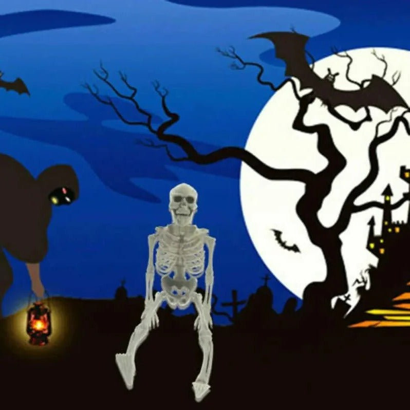 Poseable Halloween Skeleton Decoration – Creepy Full-Body Bone Prop Decor