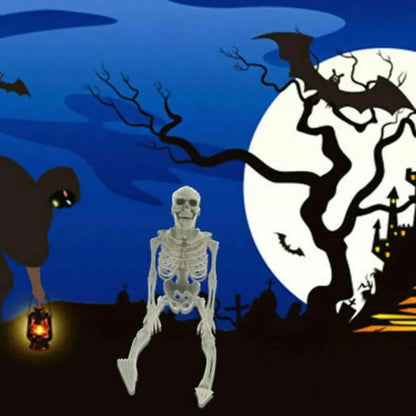 Poseable Halloween Skeleton Decoration – Creepy Full-Body Bone Prop Decor