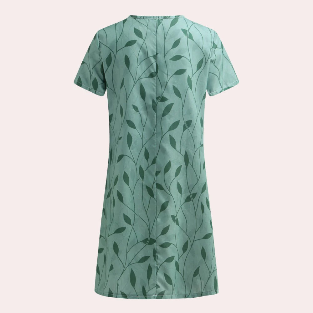 Casual Ladies Printed Dress – Comfortable Everyday Summer Women's Dress
