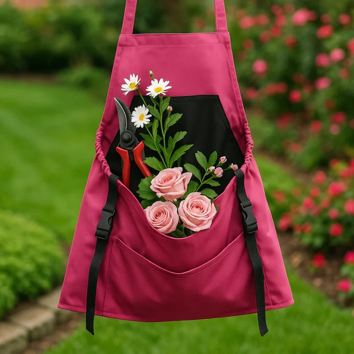 Harvesting Apron with Drop-Release Pouch – Durable Garden Picking Apron