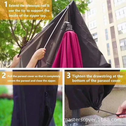 Waterproof Outdoor Parasol Cover – Protective Garden Umbrella Storage Bag