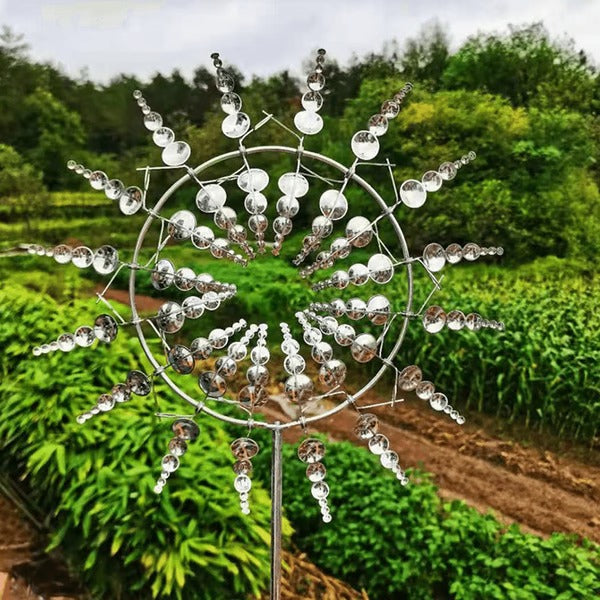 Dual-Motion Decorative Metal Garden Windmill – Kinetic Wind Spinner
