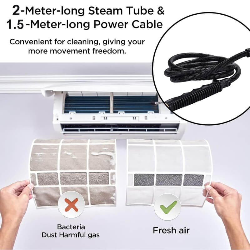 2500W High-Pressure Steam Cleaner with Protective Gloves – Multi-Surface