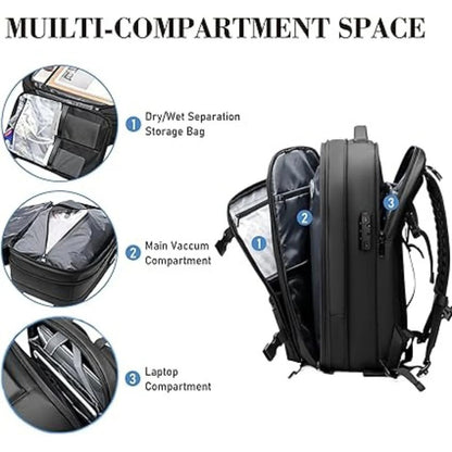 Vacuum Compression Travel Backpack – Expandable Packing Cube Carry-On Bag