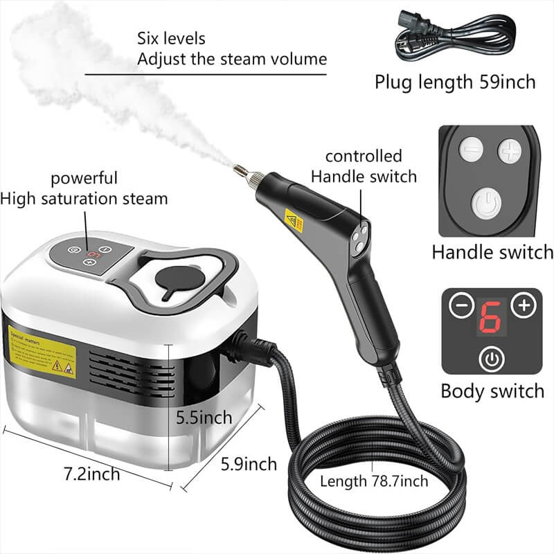 2500W High-Pressure Steam Cleaner with Protective Gloves – Multi-Surface