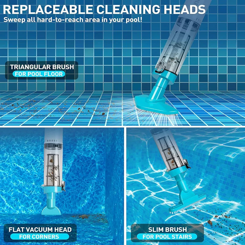 3-in-1 Cordless Rechargeable Pool Vacuum Cleaner – Portable Pool Cleaning System