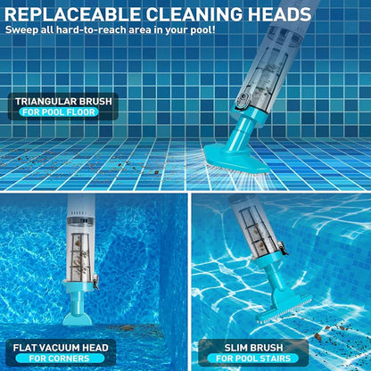 3-in-1 Cordless Rechargeable Pool Vacuum Cleaner – Portable Pool Cleaning System