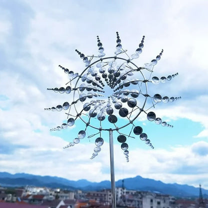 Dual-Motion Decorative Metal Garden Windmill – Kinetic Wind Spinner
