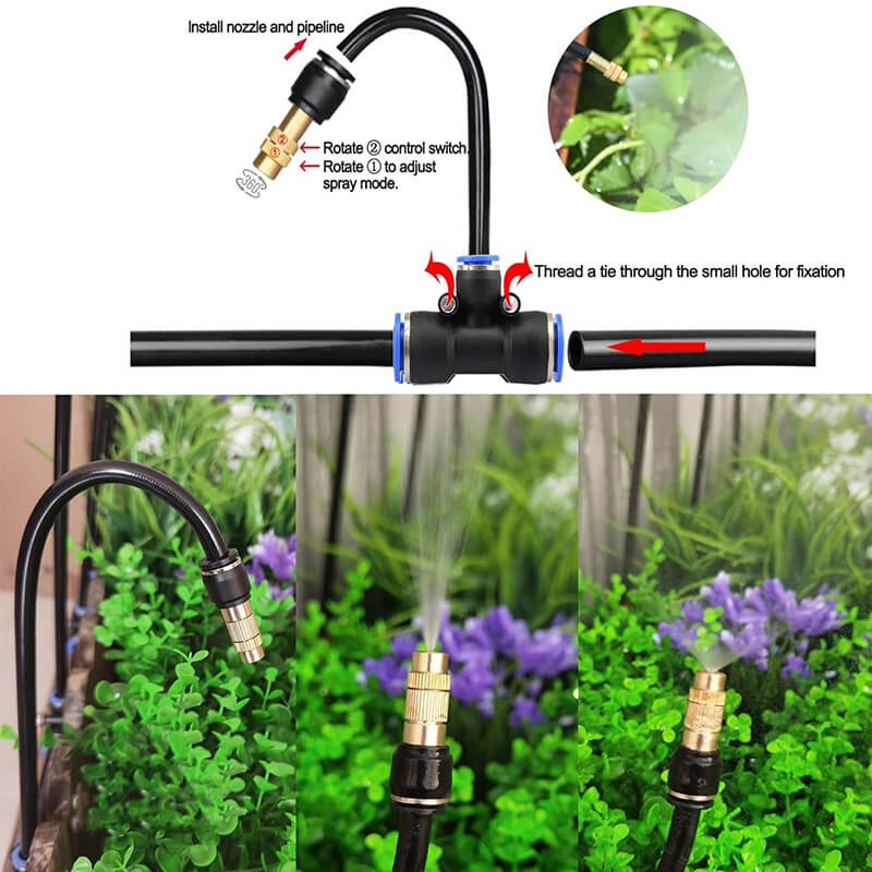 Drip Irrigation Kit with 360° Flexible Hose – Complete Garden Watering System