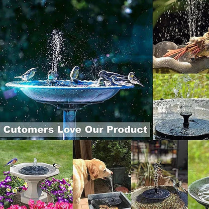 Solar Garden Fountain with 60 LED Lights – Outdoor Pond Water Feature