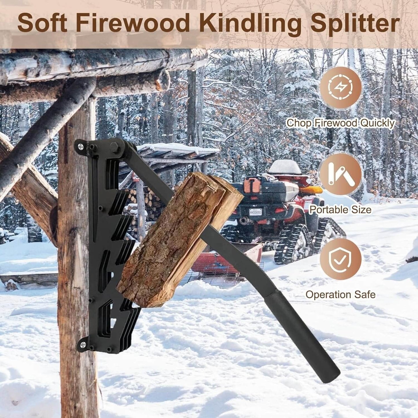 Wall-Mounted Firewood Kindling Splitter – Safe Log Splitting Tool