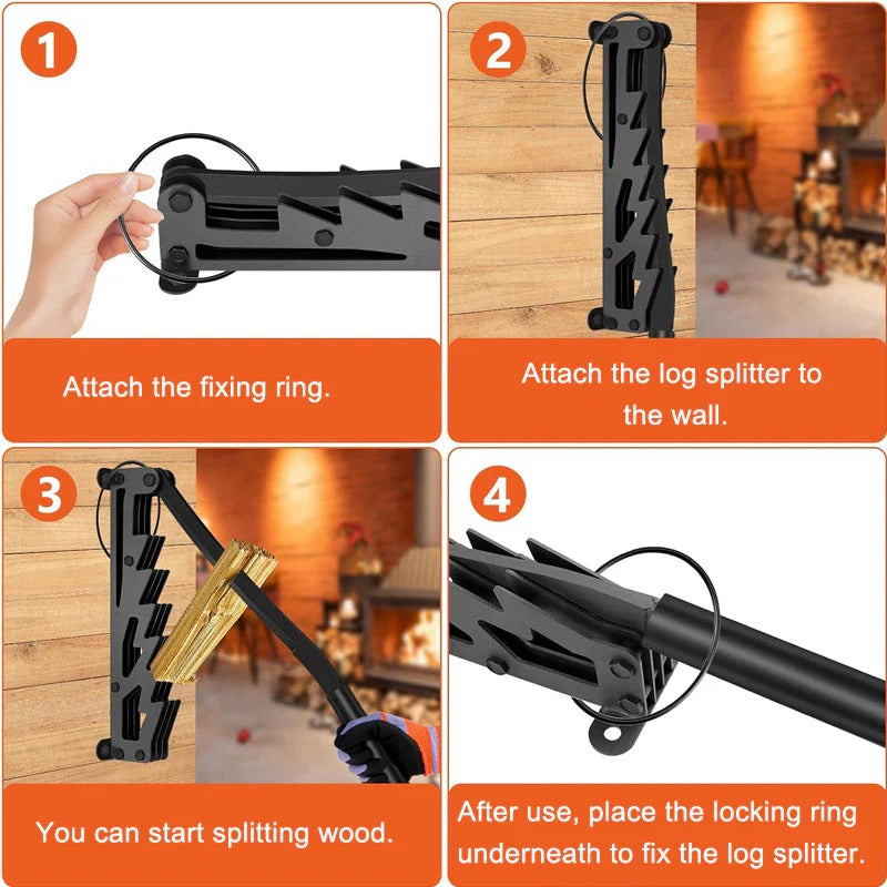 Wall-Mounted Firewood Kindling Splitter – Safe Log Splitting Tool