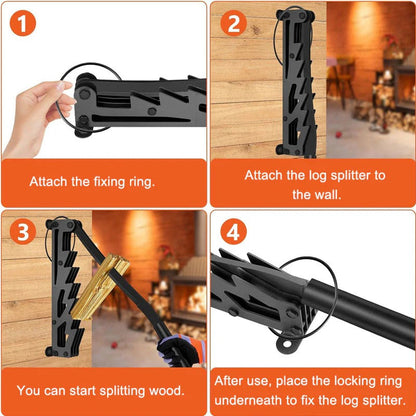Wall-Mounted Firewood Kindling Splitter – Safe Log Splitting Tool