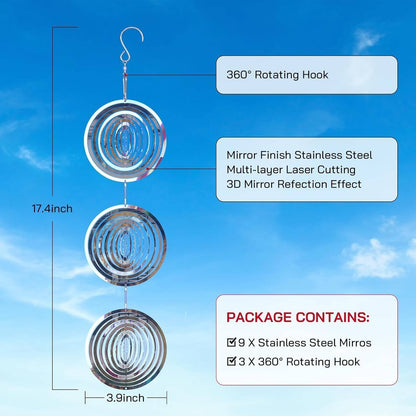 Outdoor Bird Scare Deterrent Device – Visual & Sound Bird Repeller