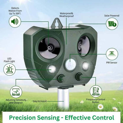 Ultrasonic Pigeon & Bird Scarer – Outdoor Pest Defender Repeller Device