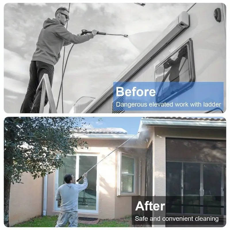 Telescoping Power Washer Extension Wand – 4000 PSI Gutter & Roof Cleaner