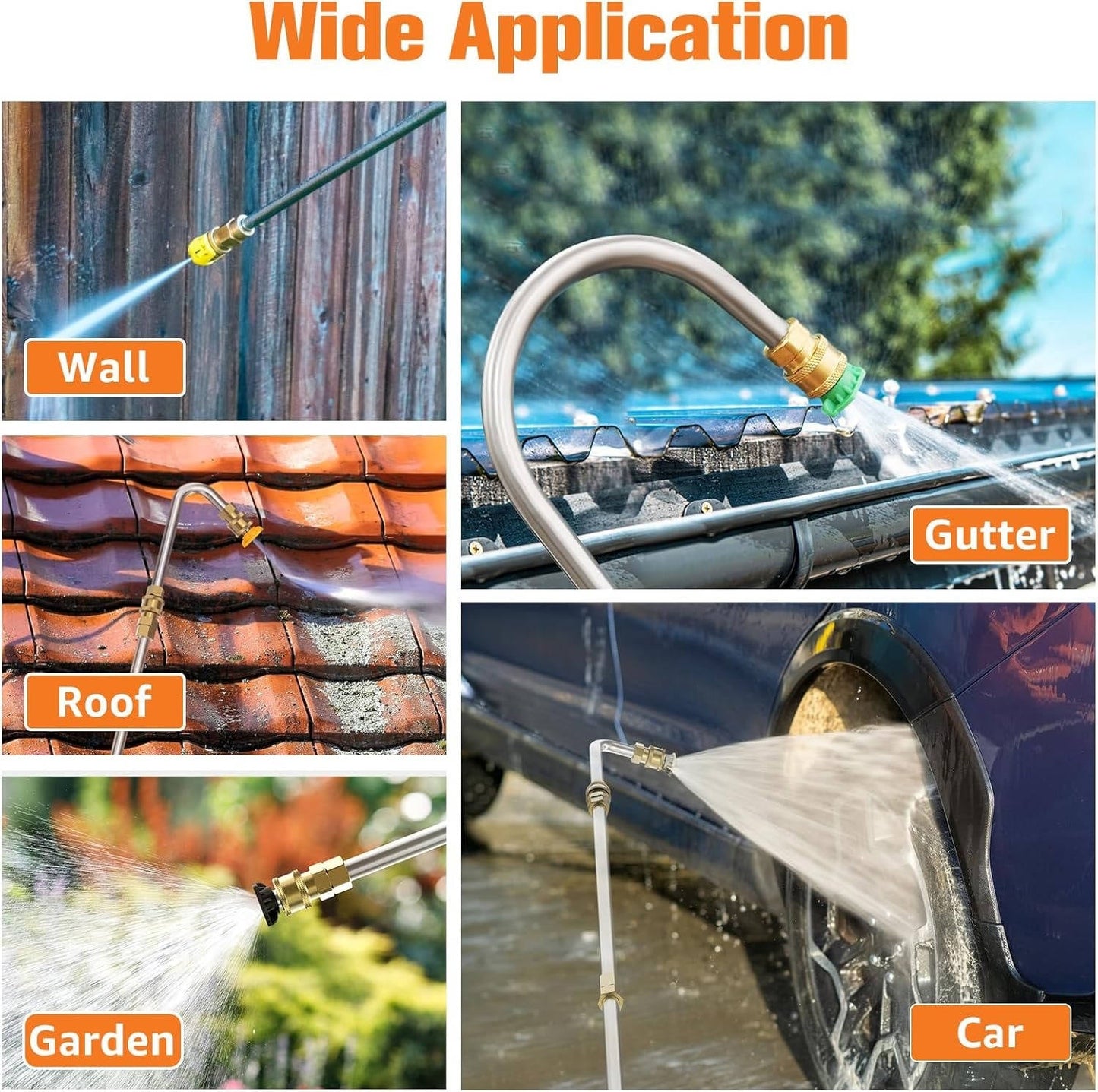 Telescoping Power Washer Extension Wand – 4000 PSI Gutter & Roof Cleaner