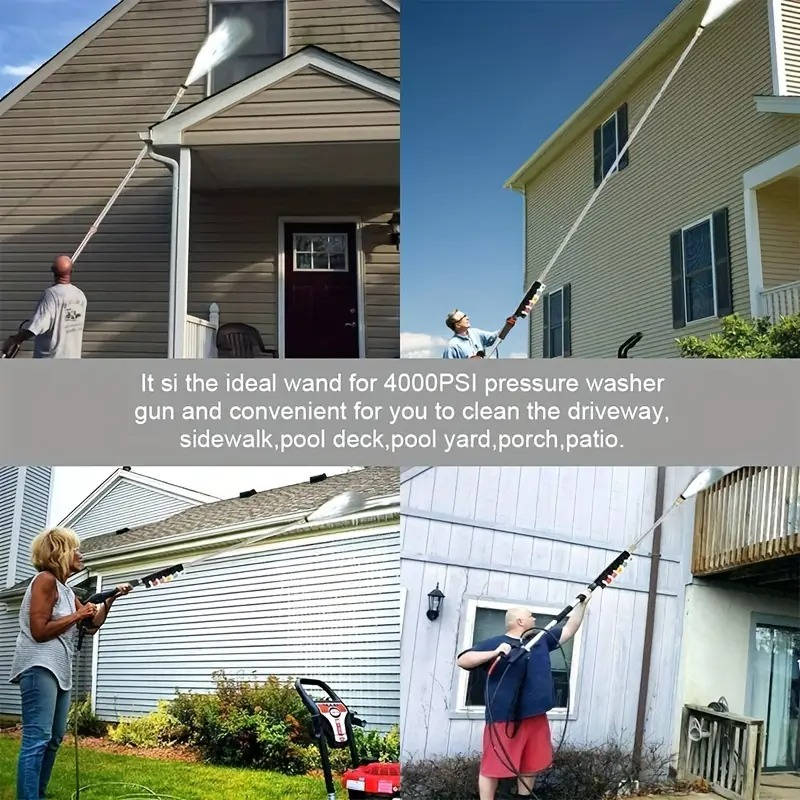 Telescoping Power Washer Extension Wand – 4000 PSI Gutter & Roof Cleaner