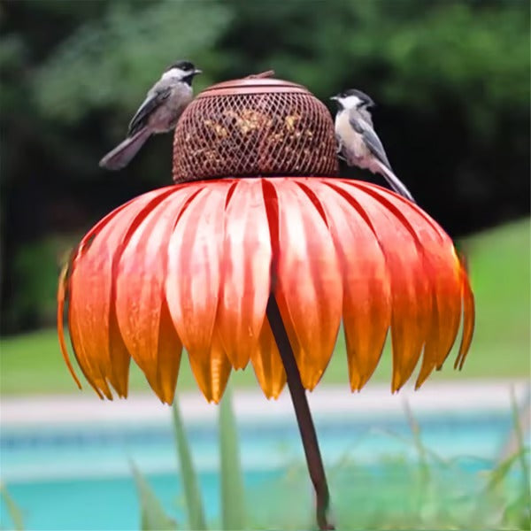 Outdoor Flower Bird Feeder – Decorative Wild Bird Seed Feeding Station