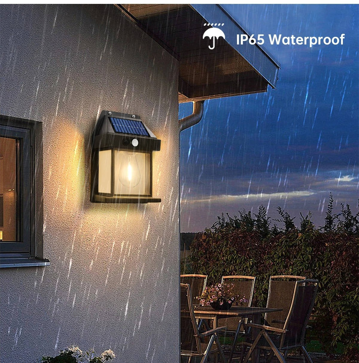 Solar Wall Lamp 2-Pack – Outdoor Waterproof LED Garden Security Light