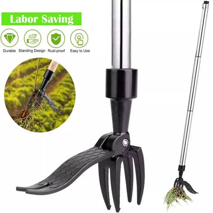 Stand-Up Weed Puller Tool – No-Bend Root Removal Garden Weeder