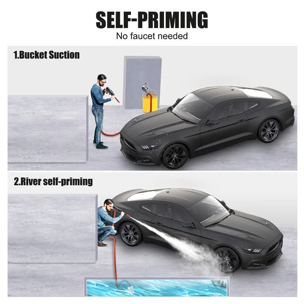 Cordless Portable High-Pressure Water Gun Set – Garden Car Wash Cleaner