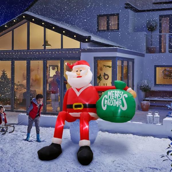 8FT LED Climbing Santa Inflatable – Giant Outdoor Christmas Yard Decoration