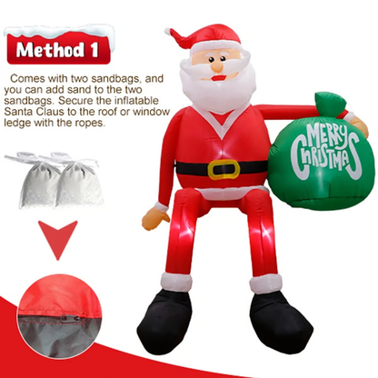 8FT LED Climbing Santa Inflatable – Giant Outdoor Christmas Yard Decoration