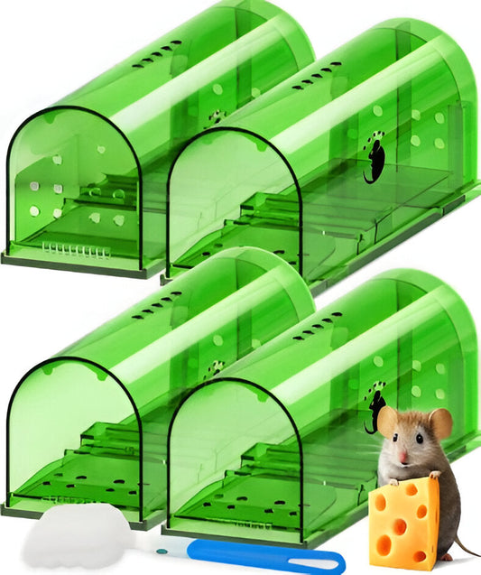4-Pack Humane Mouse Trap – Reusable Catch & Release Pest Control