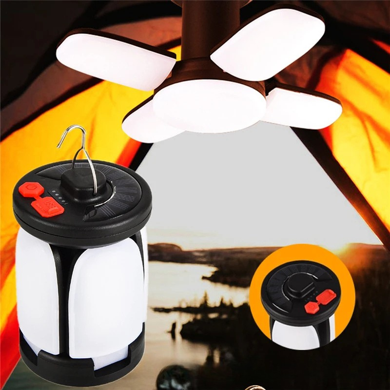 Solar USB Folding Leaf Camping Lantern – Portable Outdoor Light for Hiking