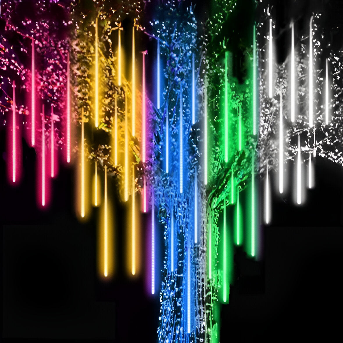 Snowfall LED Garland String Lights – Set of 8 Christmas Indoor Outdoor Lights
