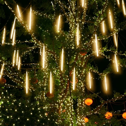 Snowfall LED Garland String Lights – Set of 8 Christmas Indoor Outdoor Lights