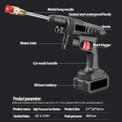 High-Pressure Water Gun for Car Wash – Jet Spray Nozzle Cleaning Gun