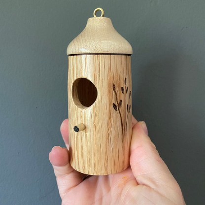 Wooden Hummingbird House – Handcrafted Outdoor Garden Bird Nesting Box