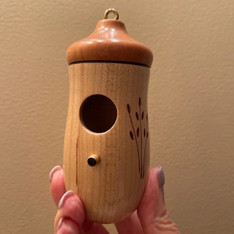 Wooden Hummingbird House – Handcrafted Outdoor Garden Bird Nesting Box