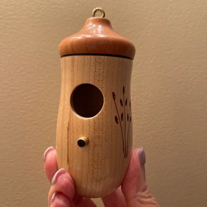 Wooden Hummingbird House – Handcrafted Outdoor Garden Bird Nesting Box