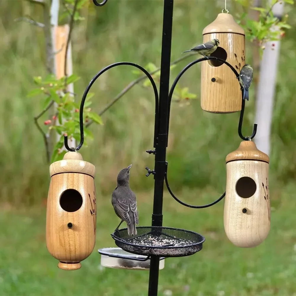 Wooden Hummingbird House – Handcrafted Outdoor Garden Bird Nesting Box