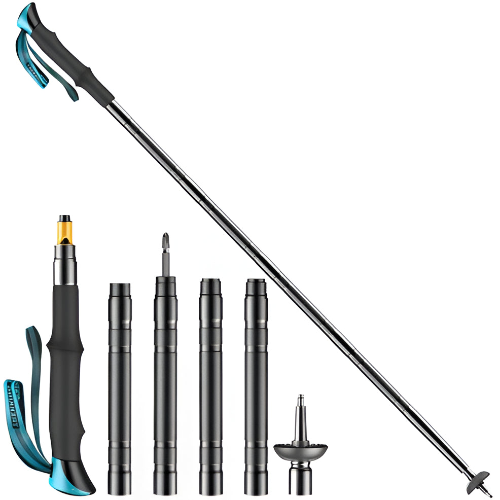 Tactical Trekking Pole & Survival Hiking Stick – Multi-Tool Camping Walking Staff