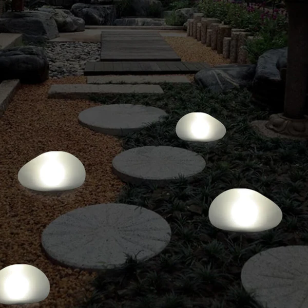 Solar Pebble LED Outdoor Landscape Light – Glass Garden Path Light