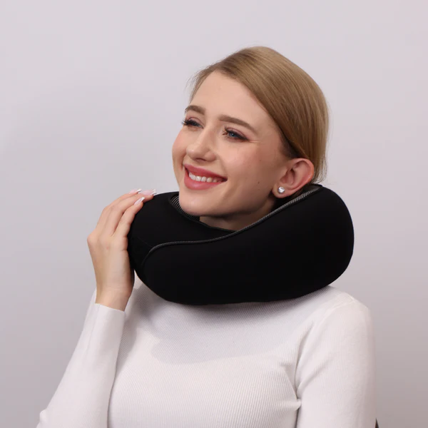 Memory Foam Travel Neck Pillow – Ergonomic Support for Flights & Car Trips