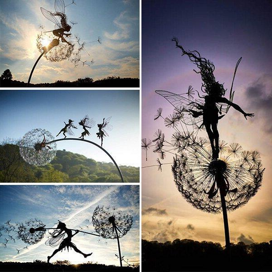 Dancing Spirits Garden Statues – Whimsical Outdoor Fairy Decoration Set