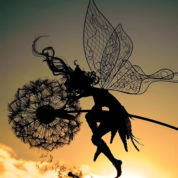 Fairy Steel Garden Sculpture – Decorative Outdoor Metal Art Figure