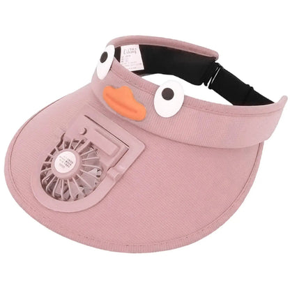 Kids Sun Visor Hat with Cooling Fan – Children's Solar-Powered Fan Shade Hat