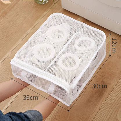 Reusable Shoe Laundry Bag – Zippered Mesh Washing Machine Sneaker Cleaner Bag