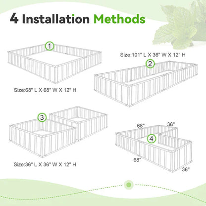 Raised Garden Bed – Outdoor Elevated Flower & Vegetable Planter Box
