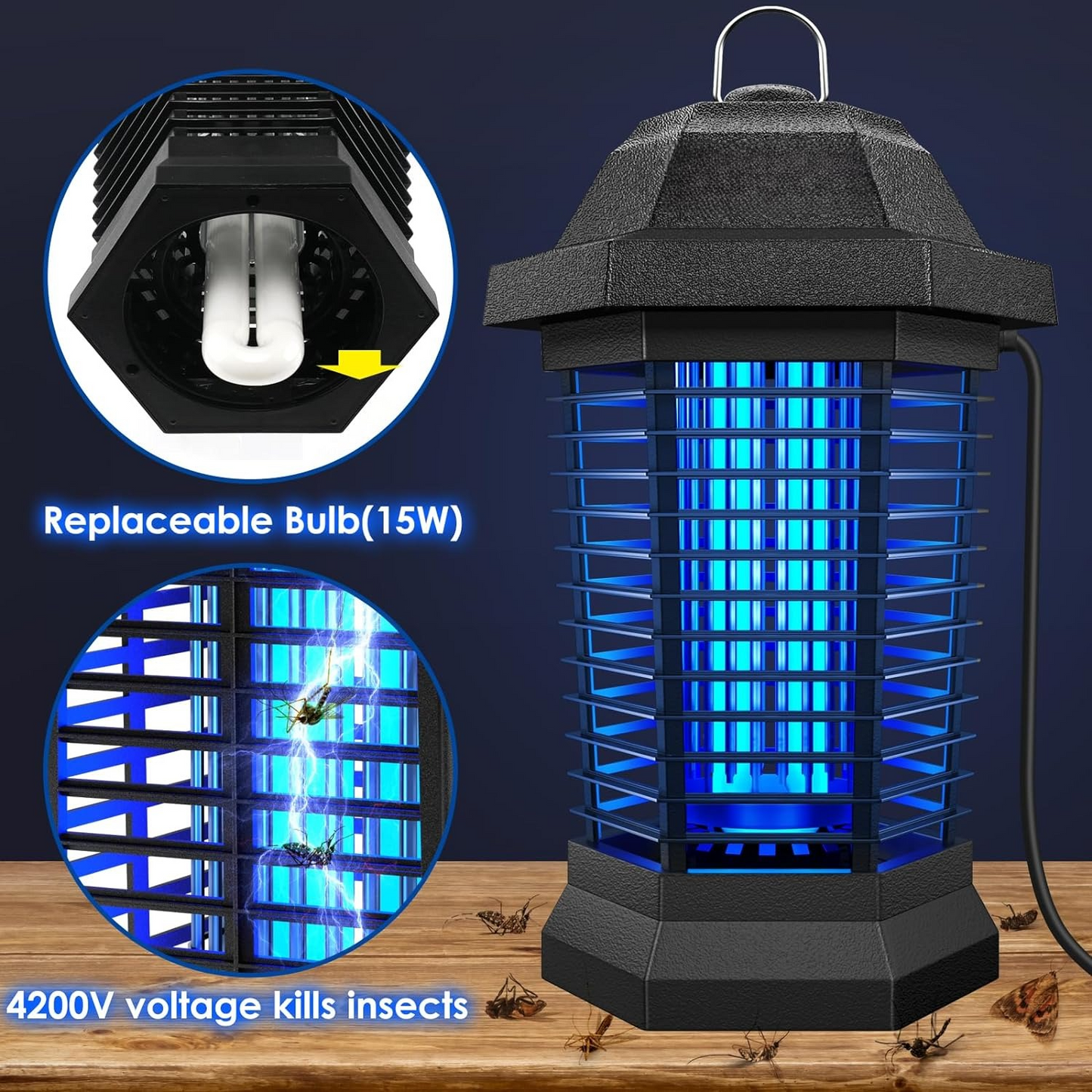 Electric Bug Zapper Light – UV Indoor Mosquito & Insect Killer Trap